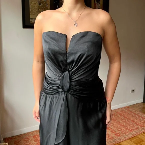 Silk vintage 90s black prom dress gown - www.disolcolor.com